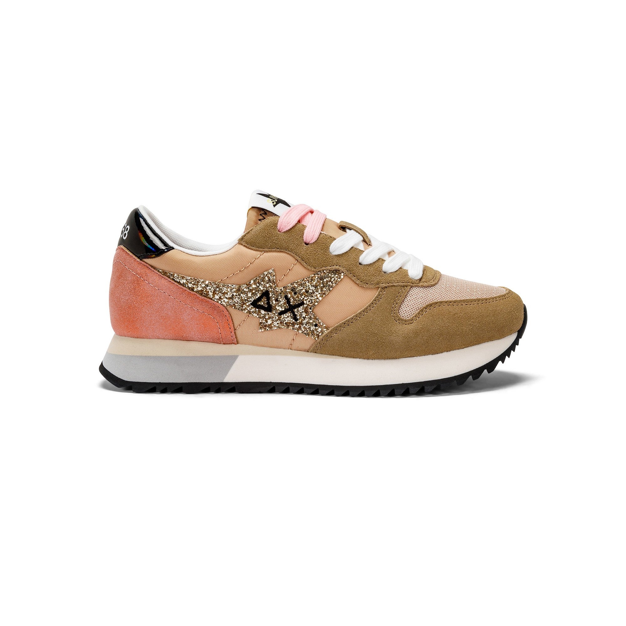 Sun68 Sneakers Donna Z44210 Marrone – Scarpe Autunno/Inverno Con Glitter E Logo - 5