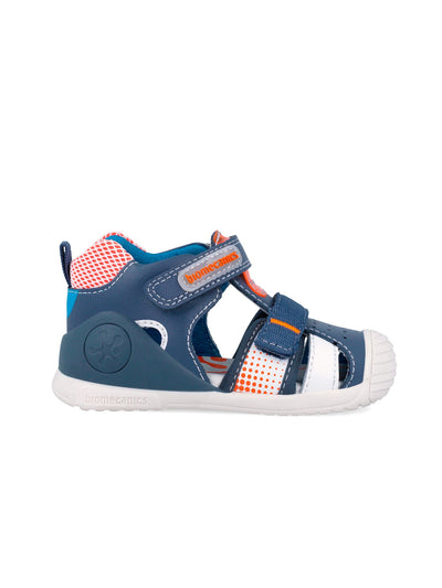 Biomecanics 251272 Scarpe Da Ginnastica Bambino Blu E Grigio - Flessibili Con Chiusura A Doppio Velcro